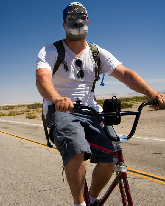 dan on fixed gear tall bike route 66 amboy