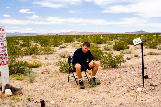 stroking desert flower