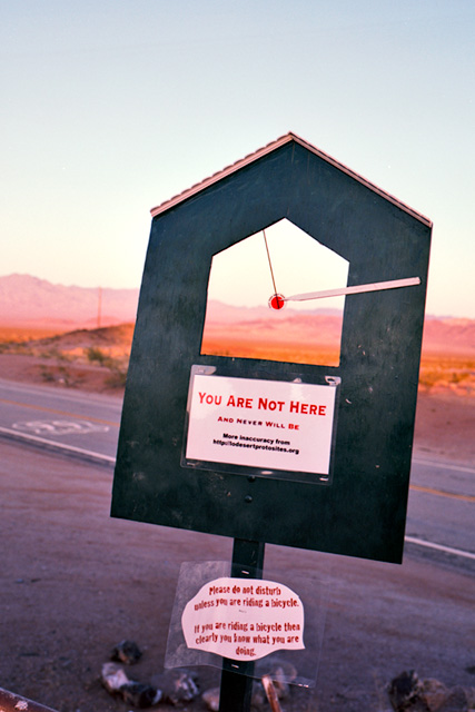 green you are not here informational kiosk